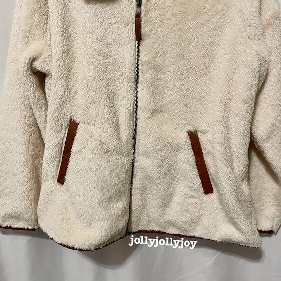 Torrid Faux Shearling Contrast Trim Ivory Zip Front Jacket - Picture 8 of 13